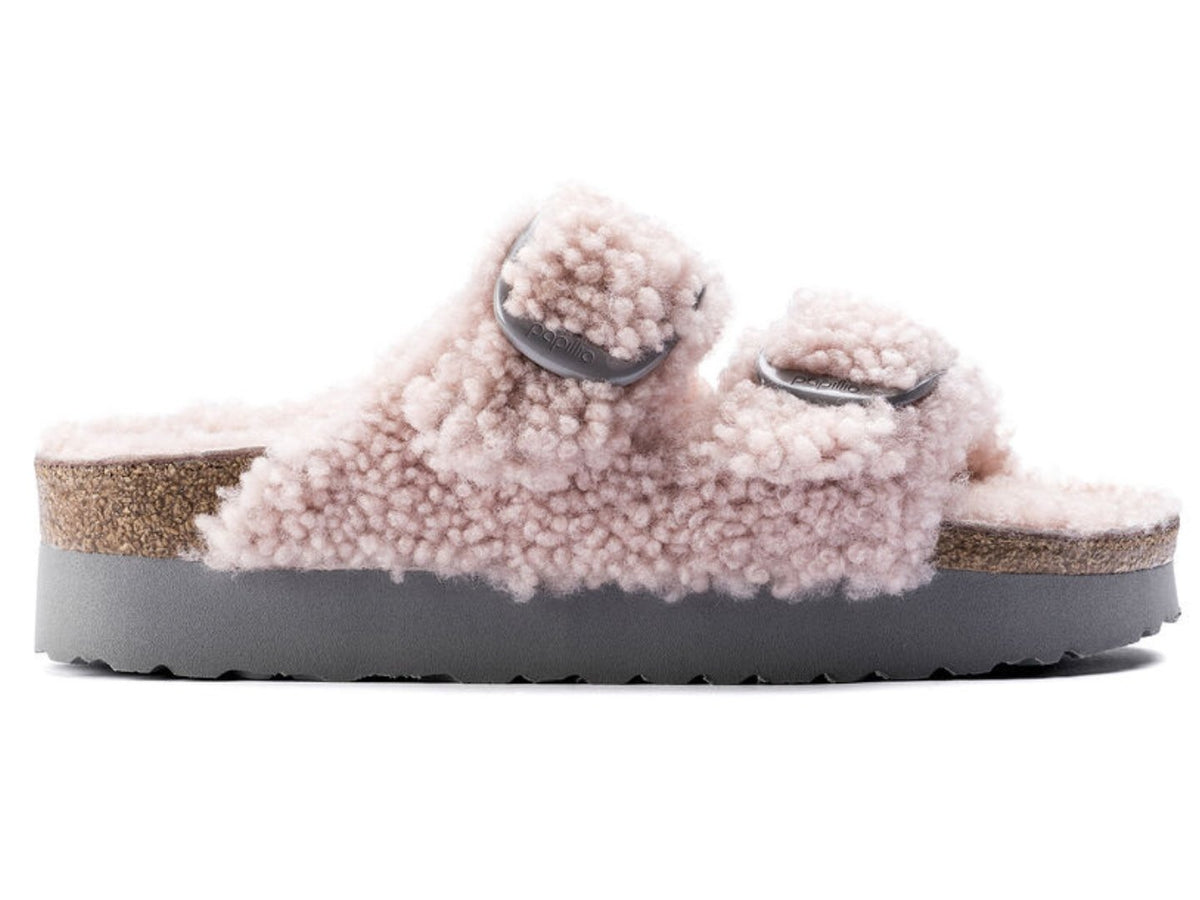 Birkenstock Papillio Arizona Big Buckle Shearling Teddy Crystal Rose 39  Narrow