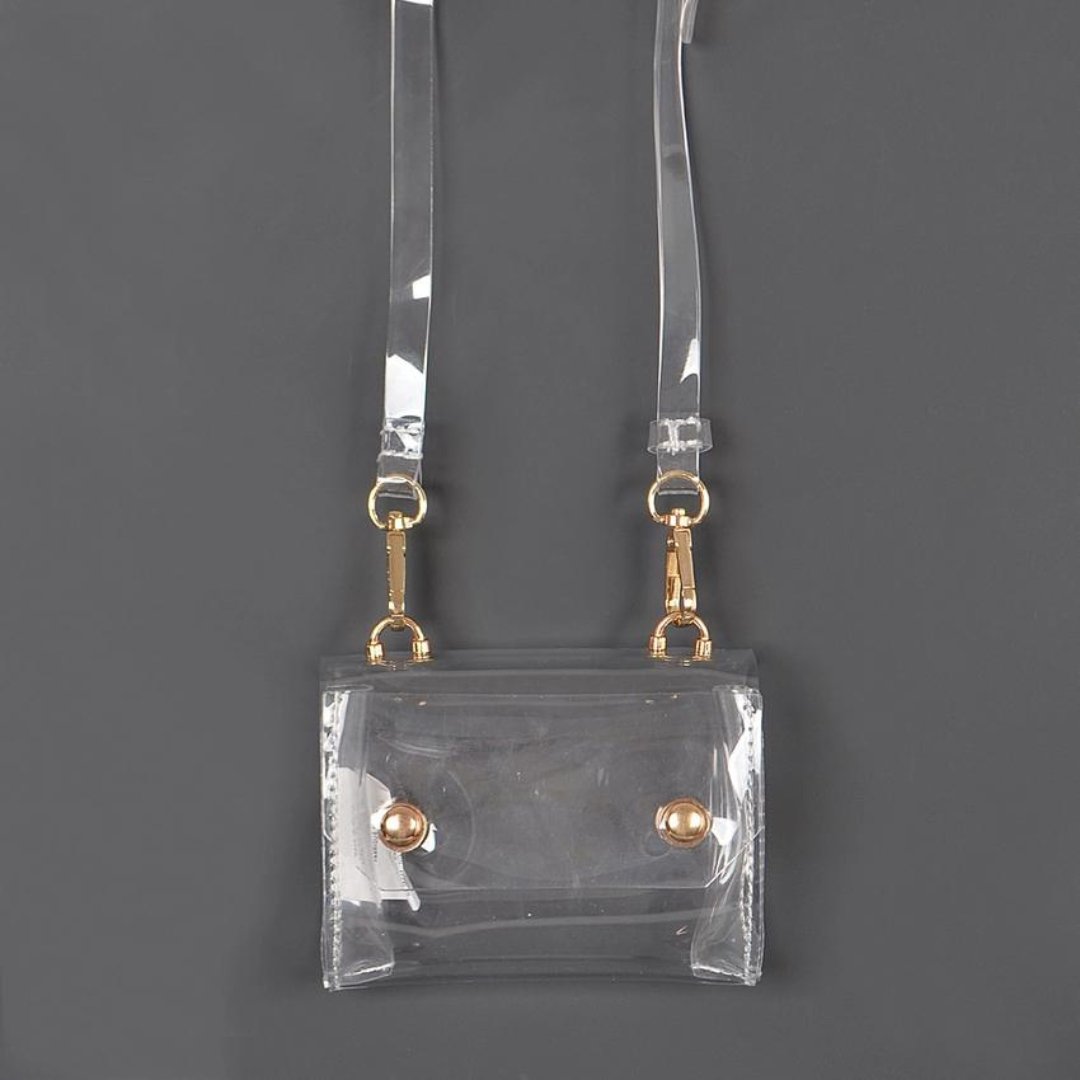 Clear Gold Brushed Crossbody Bag