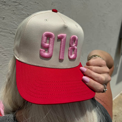 918 Trucker Hat in Red, Pink & Tan - J. Cole ShoesVINTAGE HAVANA918 Trucker Hat in Red, Pink & Tan