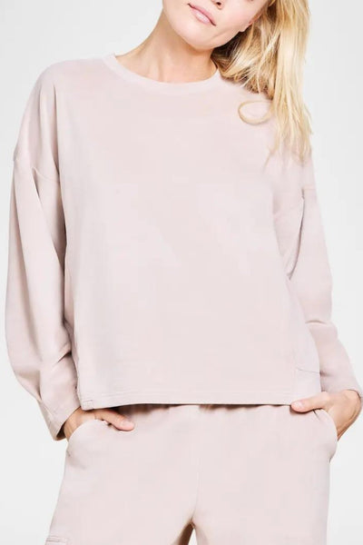 Barefoot Dreams: LuxeChic Tucked Sweatshirt - J. Cole ShoesBAREFOOT DREAMSBarefoot Dreams: LuxeChic Tucked Sweatshirt