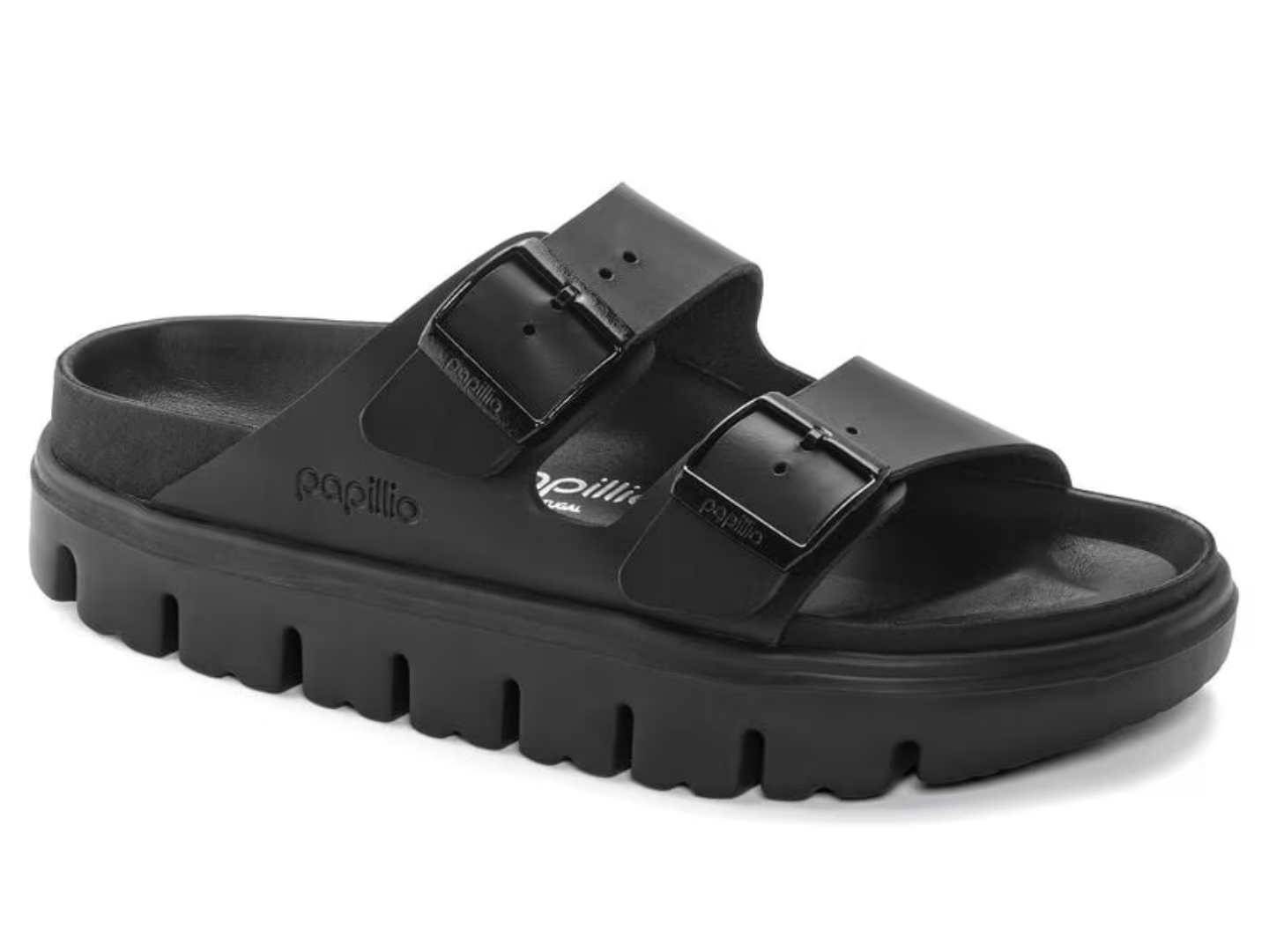 Birkenstock: Arizona Chunky Exq in Black/Black Leather - J. Cole ShoesBIRKENSTOCKBirkenstock: Arizona Chunky Exq in Black/Black Leather