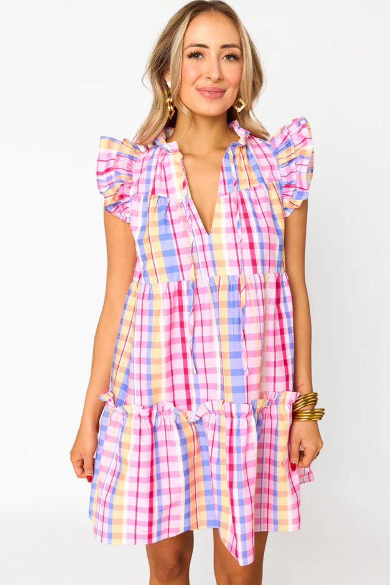 Buddy Love: Aubrey Ruffle Sleve Midi Dress in Gelato - J. Cole ShoesBUDDYLOVEBuddy Love: Aubrey Ruffle Sleve Midi Dress in Gelato