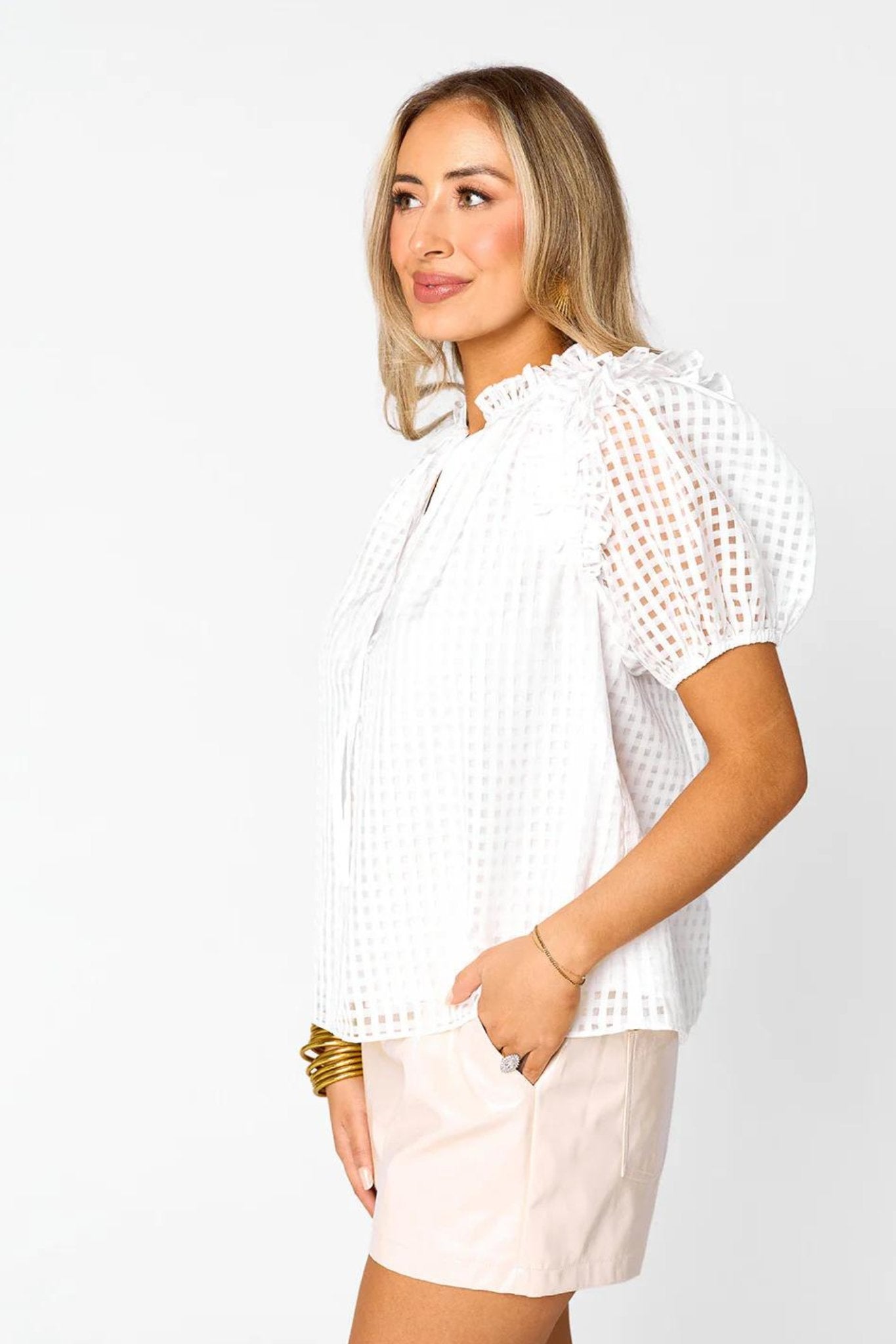 Buddy love: Essie Ruffle Short Sleeve Top - J. Cole ShoesUGGBuddy love: Essie Ruffle Short Sleeve Top