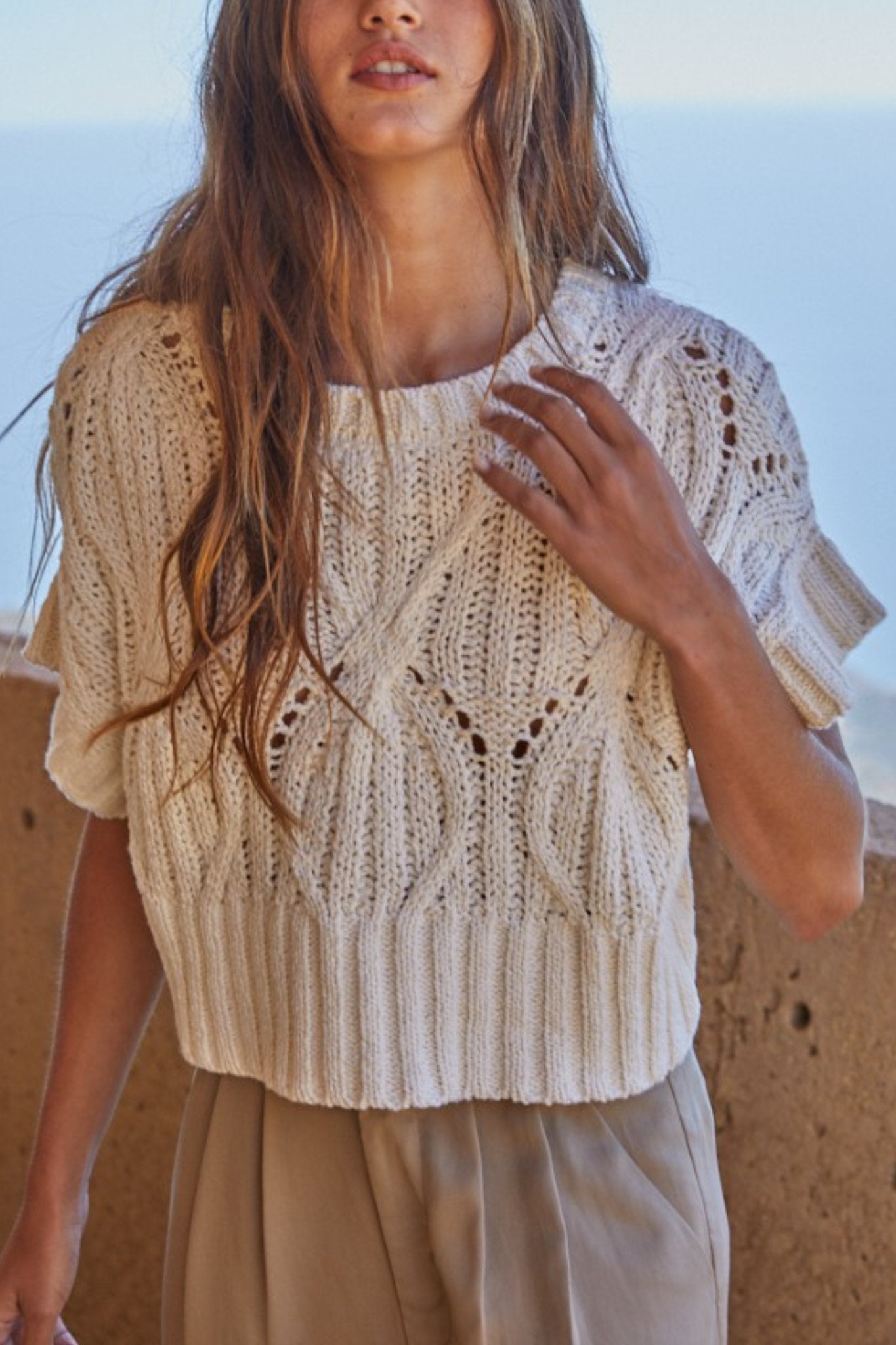 Cali Crochet Top in Cream - J. Cole ShoesBY TOGETHERCali Crochet Top in Cream