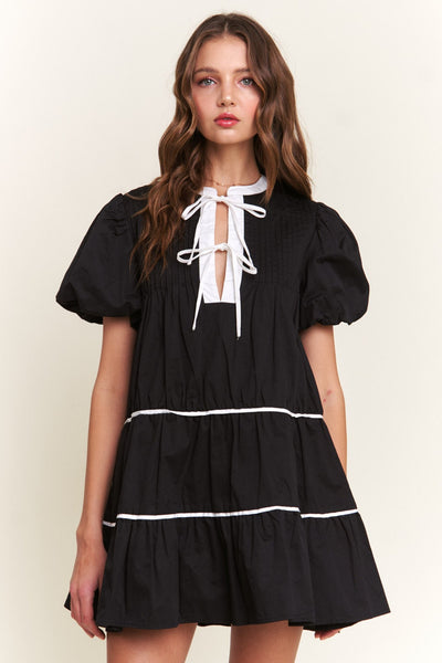 Contrast Detail Mini Dress - J. Cole ShoesIn The BeginningContrast Detail Mini Dress