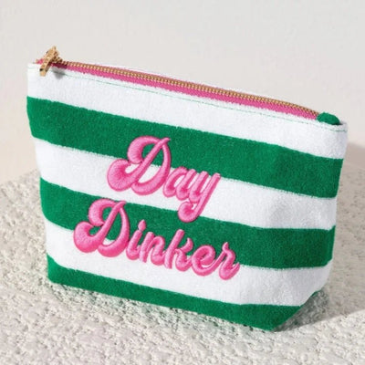 Day Drinker Zip Pouch in Green & White - J. Cole ShoesSHIRALEAHDay Drinker Zip Pouch in Green & White