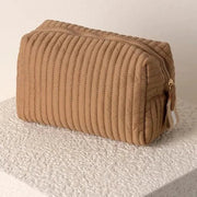 Ezra Large Boxy Cosmetic Pouch in Tan - J. Cole ShoesSHIRALEAHEzra Large Boxy Cosmetic Pouch in Tan