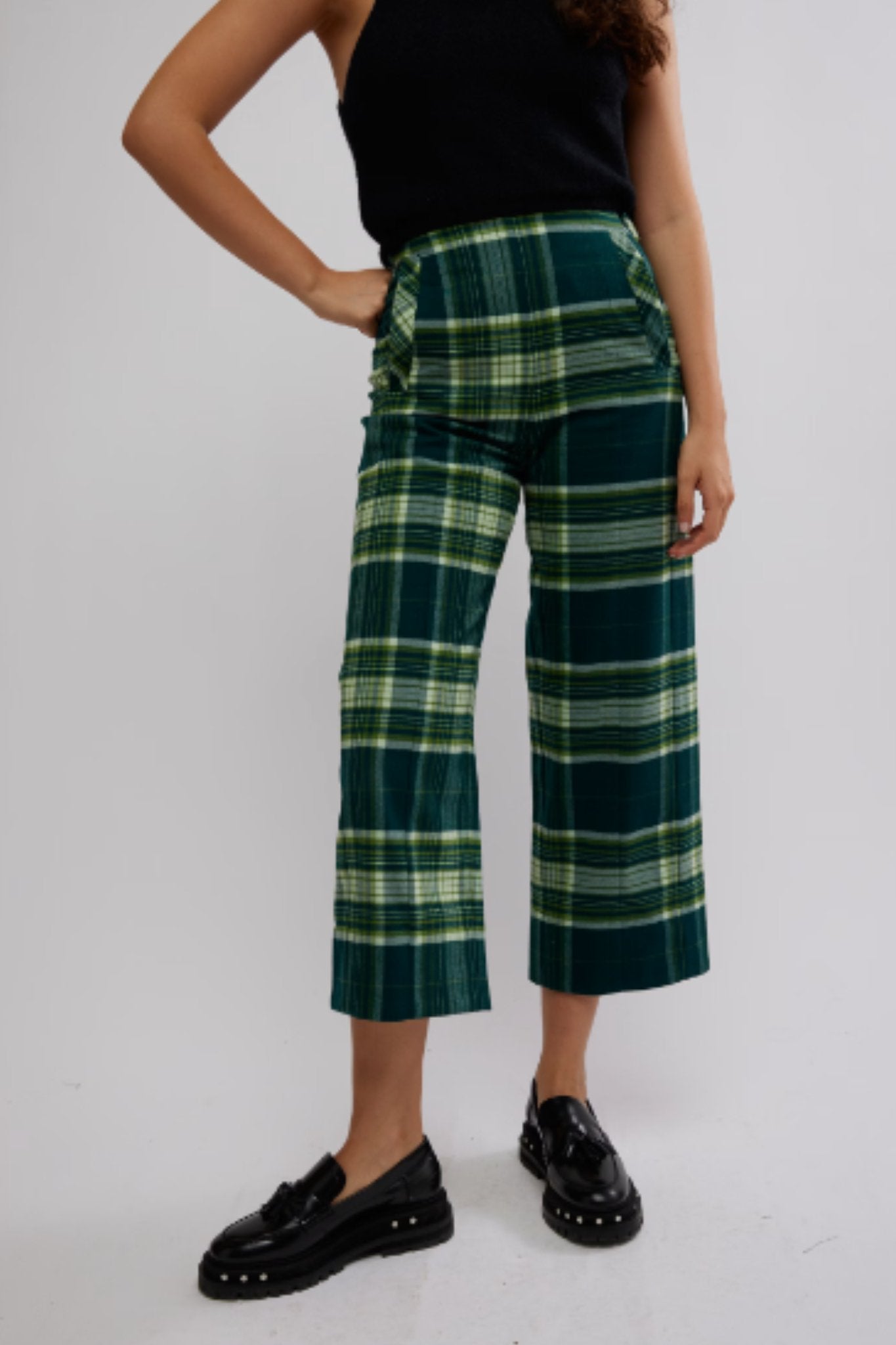 Free People: Acadia Trouser in Green Combo - J. Cole ShoesFREE PEOPLEFree People: Acadia Trouser in Green Combo