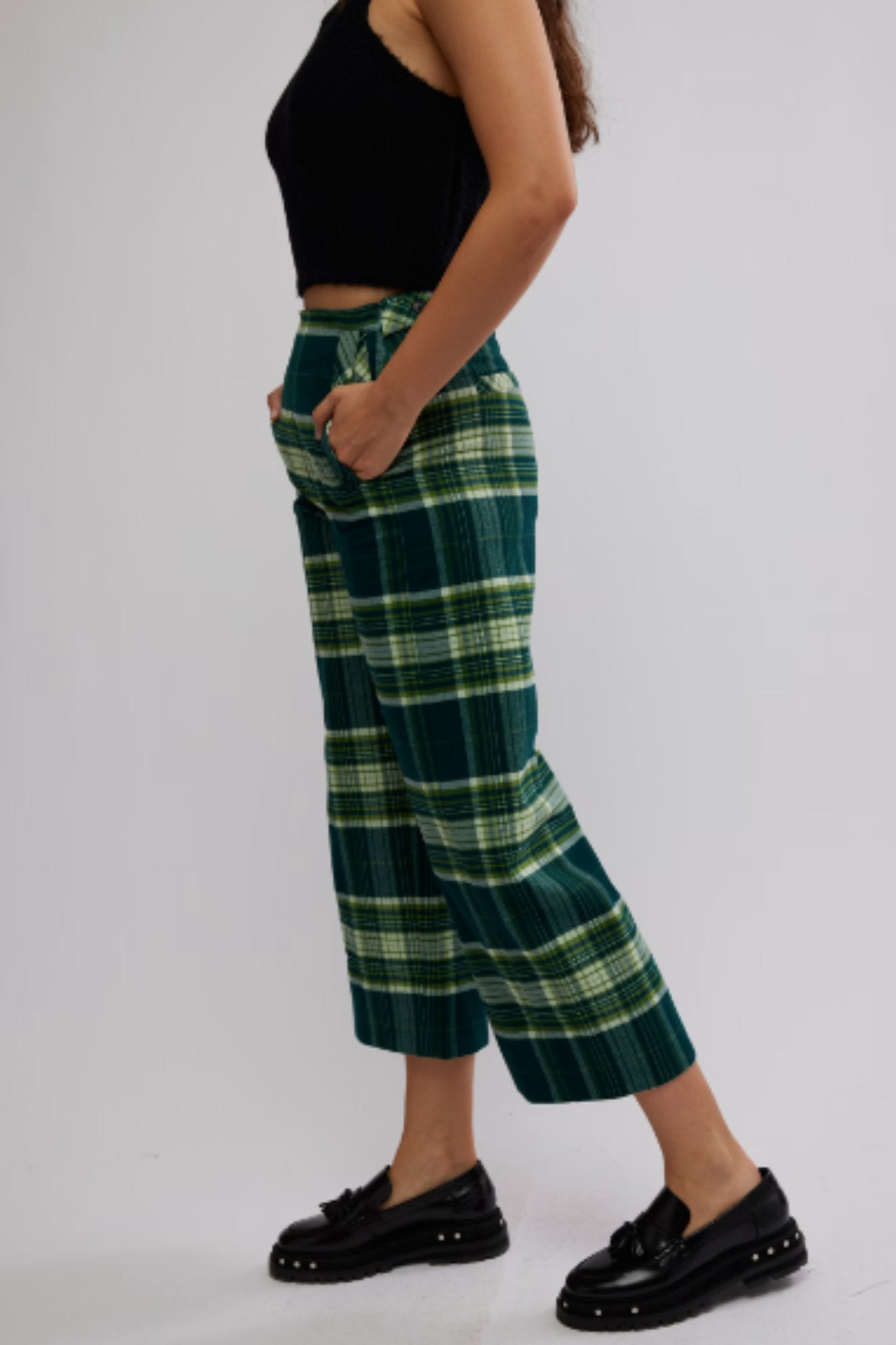 Free People: Acadia Trouser in Green Combo - J. Cole ShoesFREE PEOPLEFree People: Acadia Trouser in Green Combo