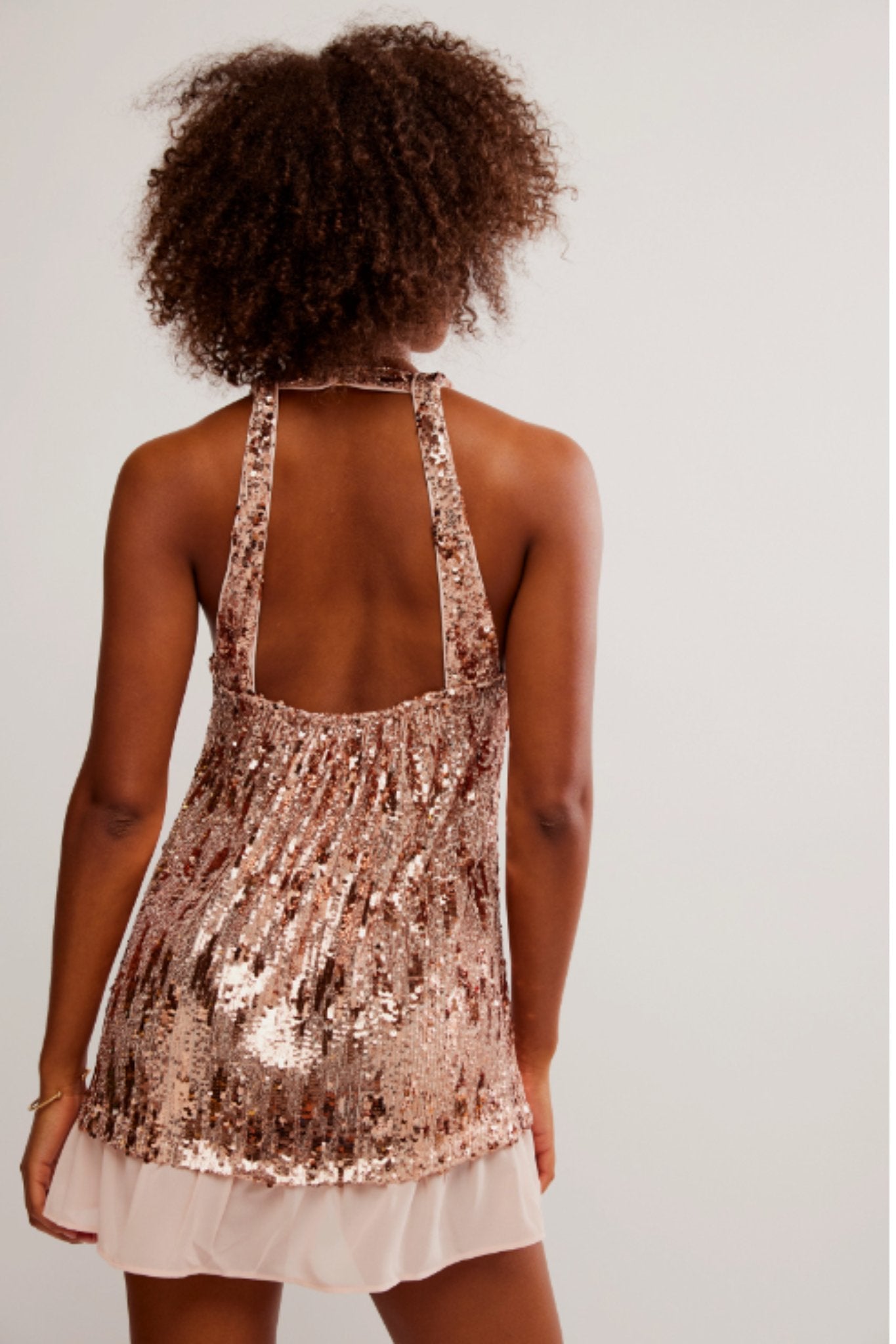 Free People: Bejeweled Mini Dress in Rose Gold - J. Cole ShoesFREE PEOPLEFree People: Bejeweled Mini Dress in Rose Gold