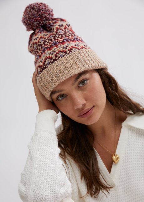 Free People: First Frost Fairisle Pom Pom Beanie - J. Cole ShoesFREE PEOPLEFree People: First Frost Fairisle Pom Pom Beanie