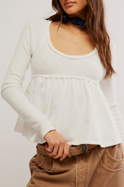 Free People: Found Your Babydoll Top in Ivory - J. Cole ShoesFREE PEOPLEFree People: Found Your Babydoll Top in Ivory