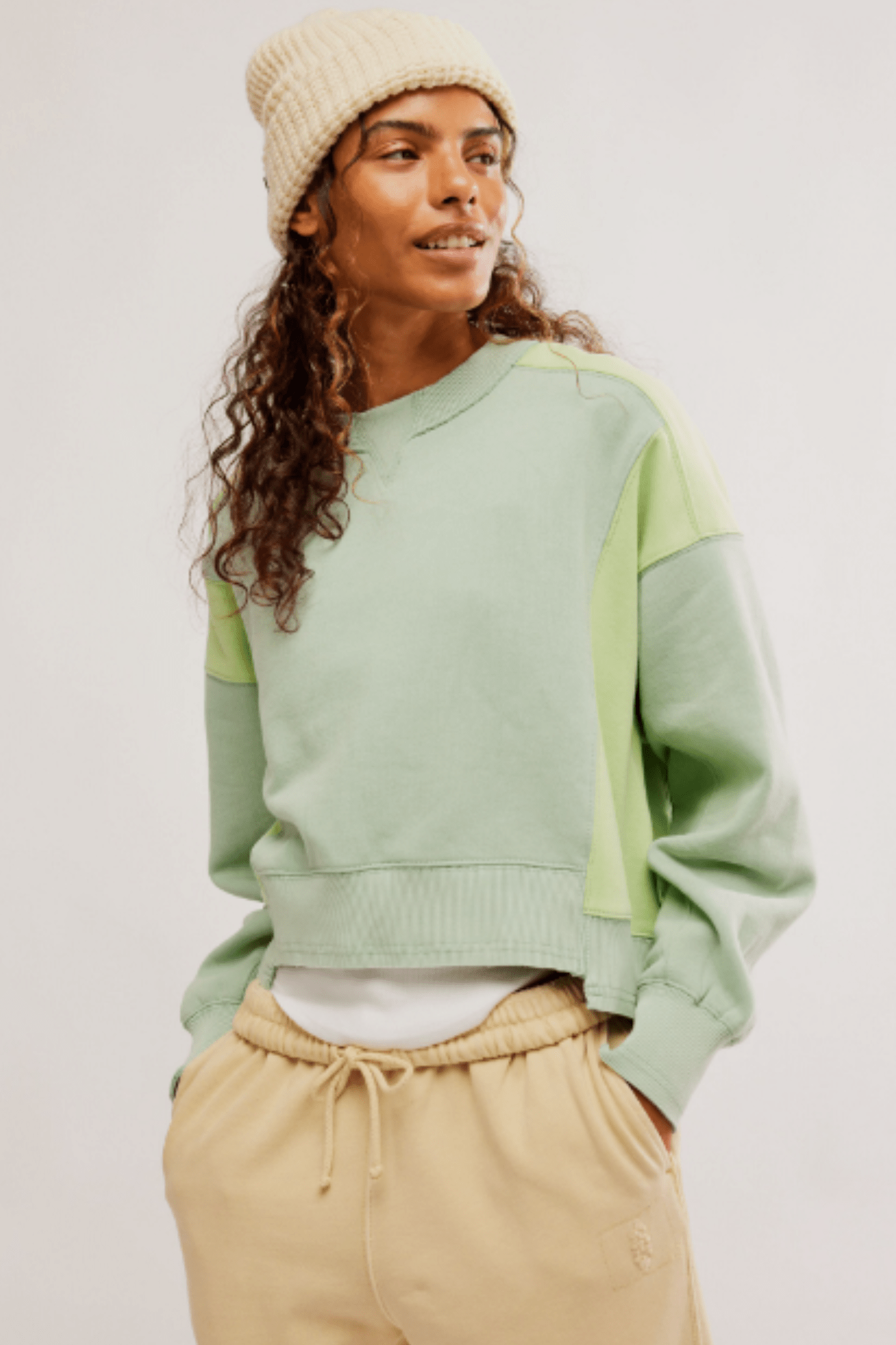 Free People: Intercept Pullover in Mint/Lightning Lime - J. Cole ShoesFREE PEOPLEFree People: Intercept Pullover in Mint/Lightning Lime