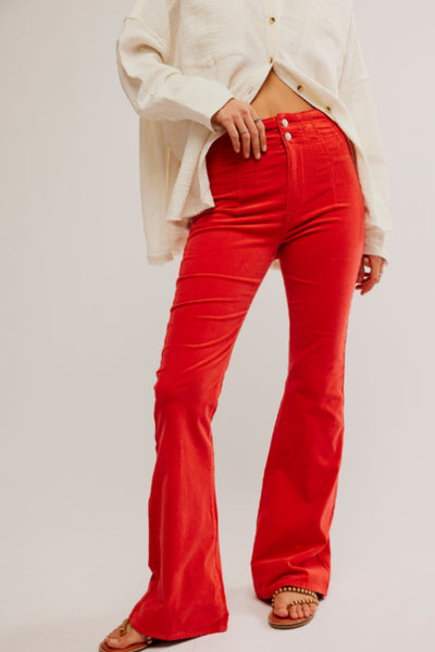 Free People: Jayde Cord Flare in Molten Lava - J. Cole ShoesFREE PEOPLEFree People: Jayde Cord Flare in Molten Lava