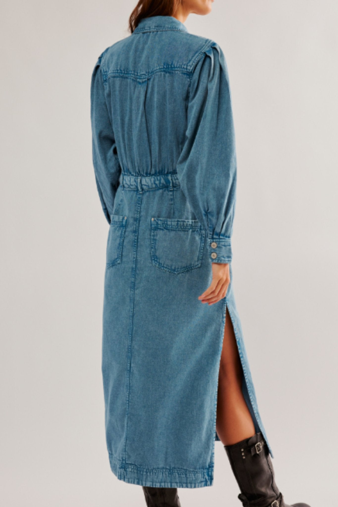 Free People: Mad Love Denim Midi in Skyfall - J. Cole ShoesFREE PEOPLEFree People: Mad Love Denim Midi in Skyfall