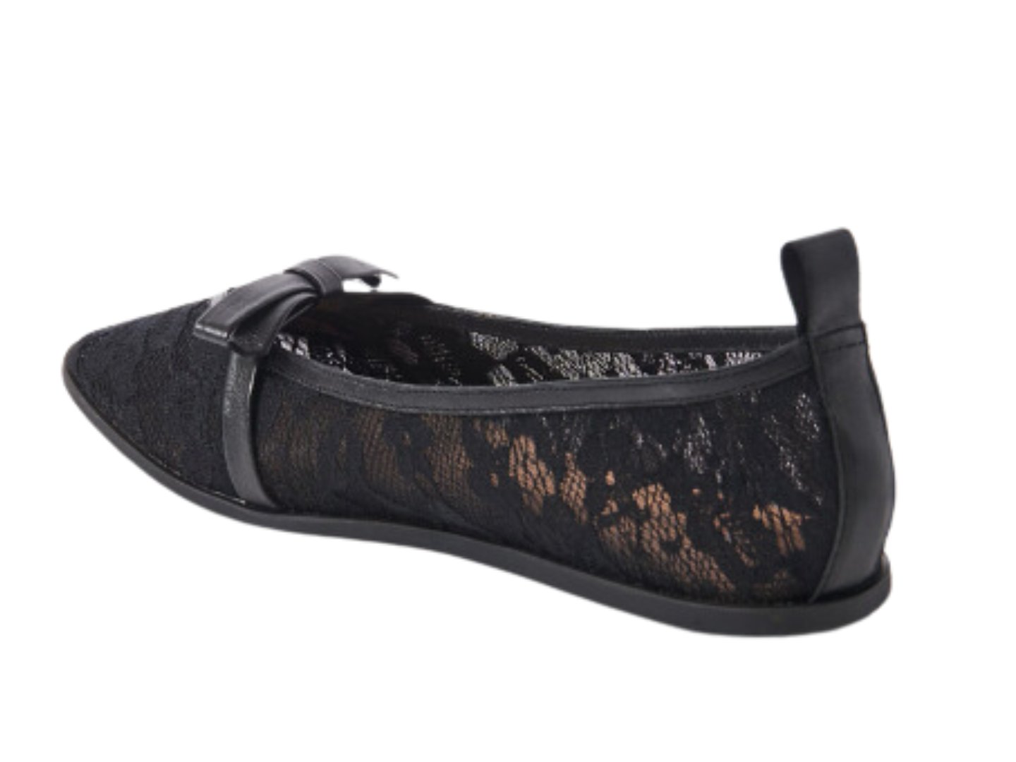 Free People: Mesh Mania Bow Flat in Black Pattern / Embroidered - J. Cole ShoesFREE PEOPLEFree People: Mesh Mania Bow Flat in Black Pattern / Embroidered