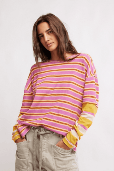 Free People: Nina Stripe Long Sleeve - J. Cole ShoesFREE PEOPLEFree People: Nina Stripe Long Sleeve