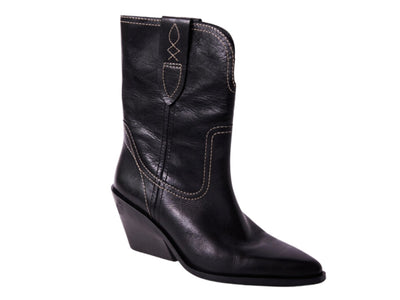 Free People: Pitchfork Point Western Boot in Victorian Black Leather - J. Cole ShoesFREE PEOPLEFree People: Pitchfork Point Western Boot in Victorian Black Leather