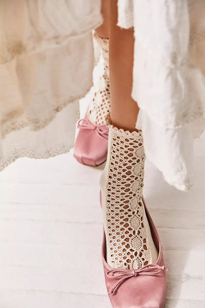 Free People: Rubies Crochet Socks in Ivory - J. Cole ShoesFREE PEOPLEFree People: Rubies Crochet Socks in Ivory