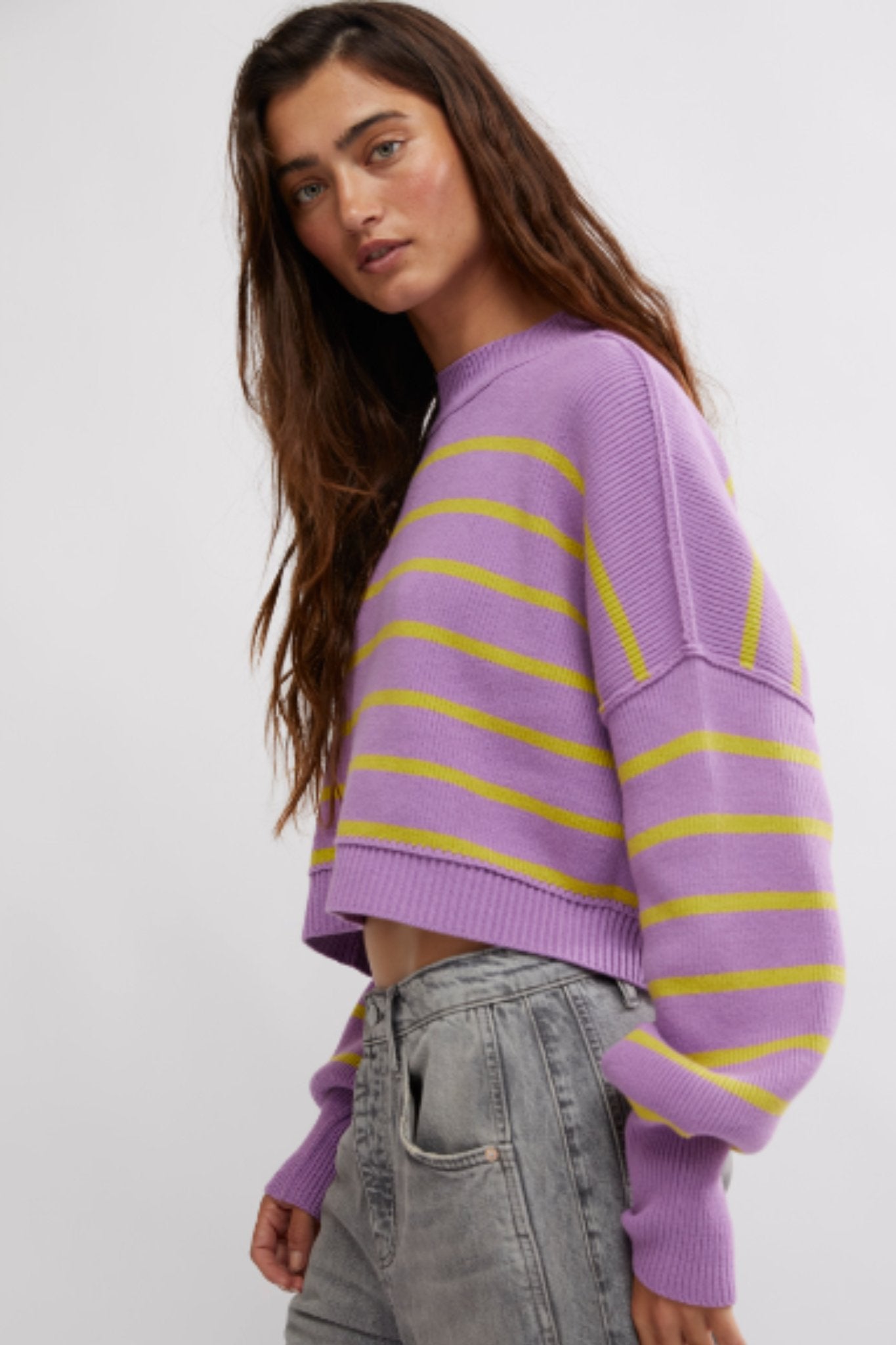 Free People: Stripe Easy Street Crop in Iris Orchid Combo - J. Cole ShoesFREE PEOPLEFree People: Stripe Easy Street Crop in Iris Orchid Combo