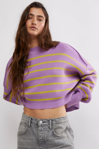 Free People: Stripe Easy Street Crop in Iris Orchid Combo - J. Cole ShoesFREE PEOPLEFree People: Stripe Easy Street Crop in Iris Orchid Combo