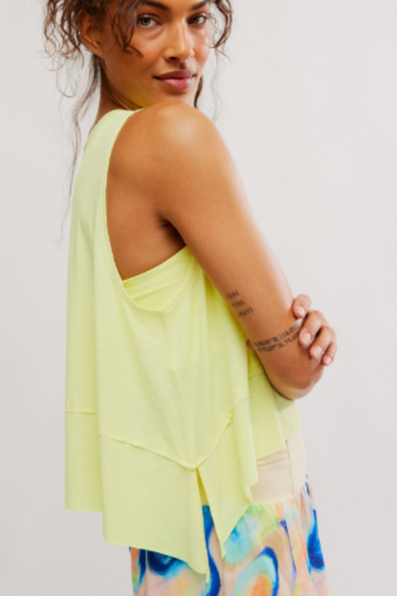 Free People: Tempo Solid Tank in Sour Citrus - J. Cole ShoesFree People MovementFree People: Tempo Solid Tank in Sour Citrus