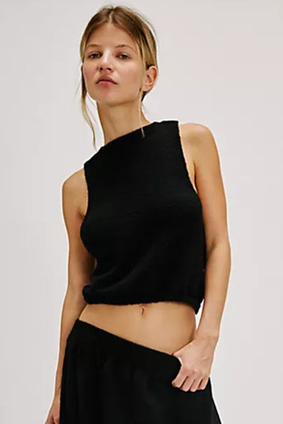 Free People: Warm Fluff Crop in Black - J. Cole ShoesFREE PEOPLEFree People: Warm Fluff Crop in Black