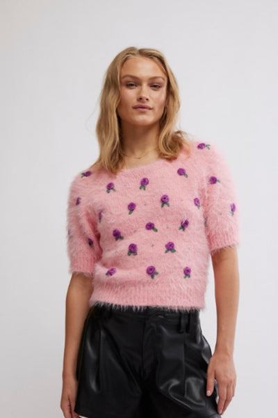 Free People: Winter Blooms Pullover in Quartz Pink Combo - J. Cole ShoesFREE PEOPLEFree People: Winter Blooms Pullover in Quartz Pink Combo