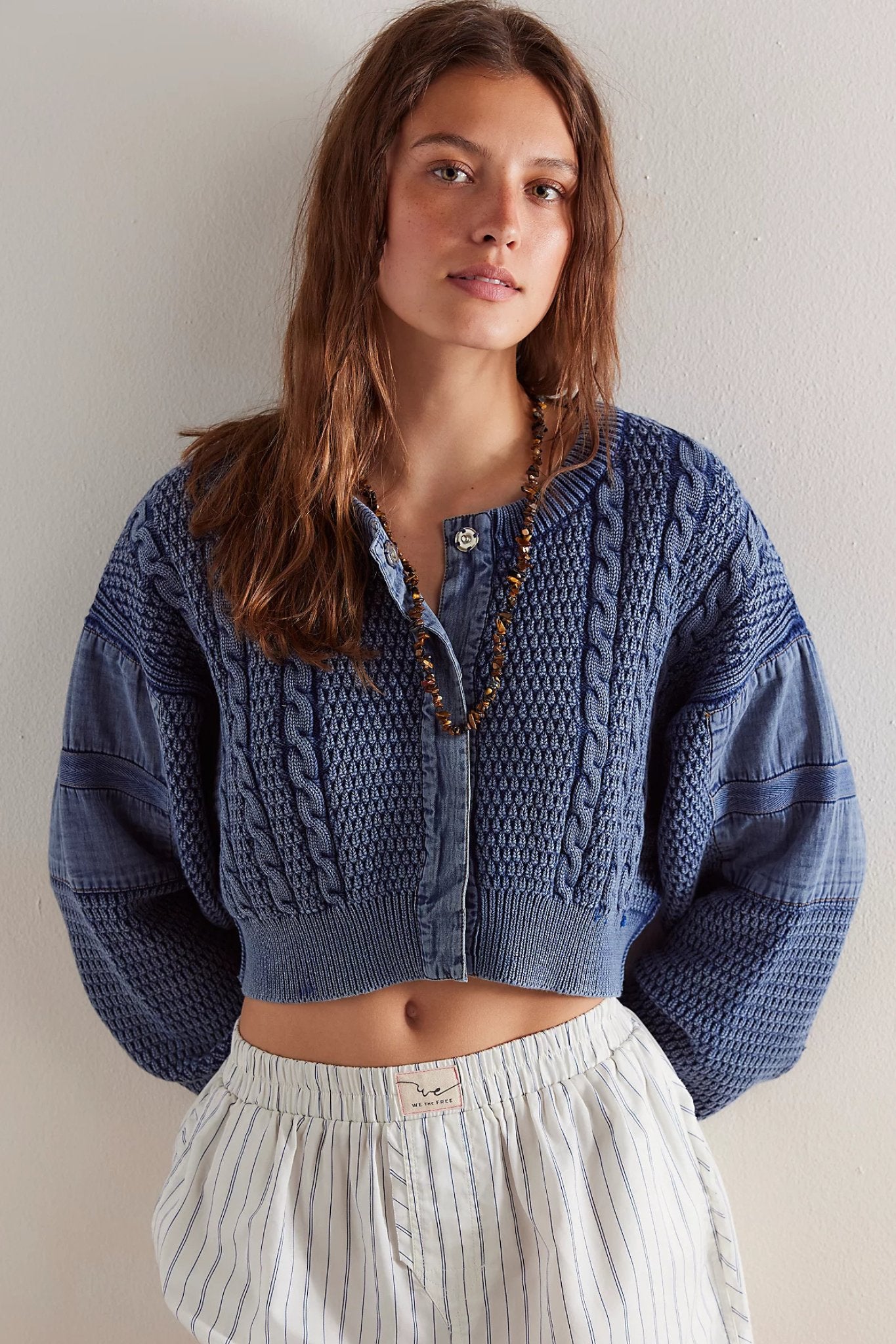 Free People: WTF Heritage Cardi in Indigo - J. Cole ShoesFREE PEOPLEFree People: WTF Heritage Cardi in Indigo