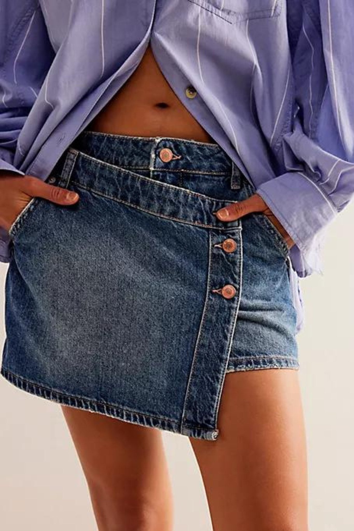 Free People: Wynne Denim Skirt in Cornflower - J. Cole ShoesFREE PEOPLEFree People: Wynne Denim Skirt in Cornflower