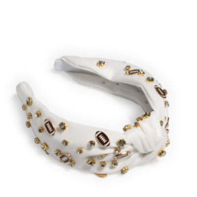 Game Day Charms Knotted Headband in White & Gold - J. Cole ShoesSHIRALEAHGame Day Charms Knotted Headband in White & Gold