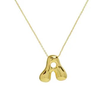 Gold Bubble Letter Necklace - J. Cole ShoesSAVVY BLINGGold Bubble Letter Necklace