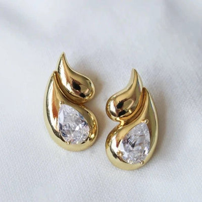 Kinsey Designs: Double Drop Stud Earrings in Gold - J. Cole ShoesKINSEY DESIGNSKinsey Designs: Double Drop Stud Earrings in Gold