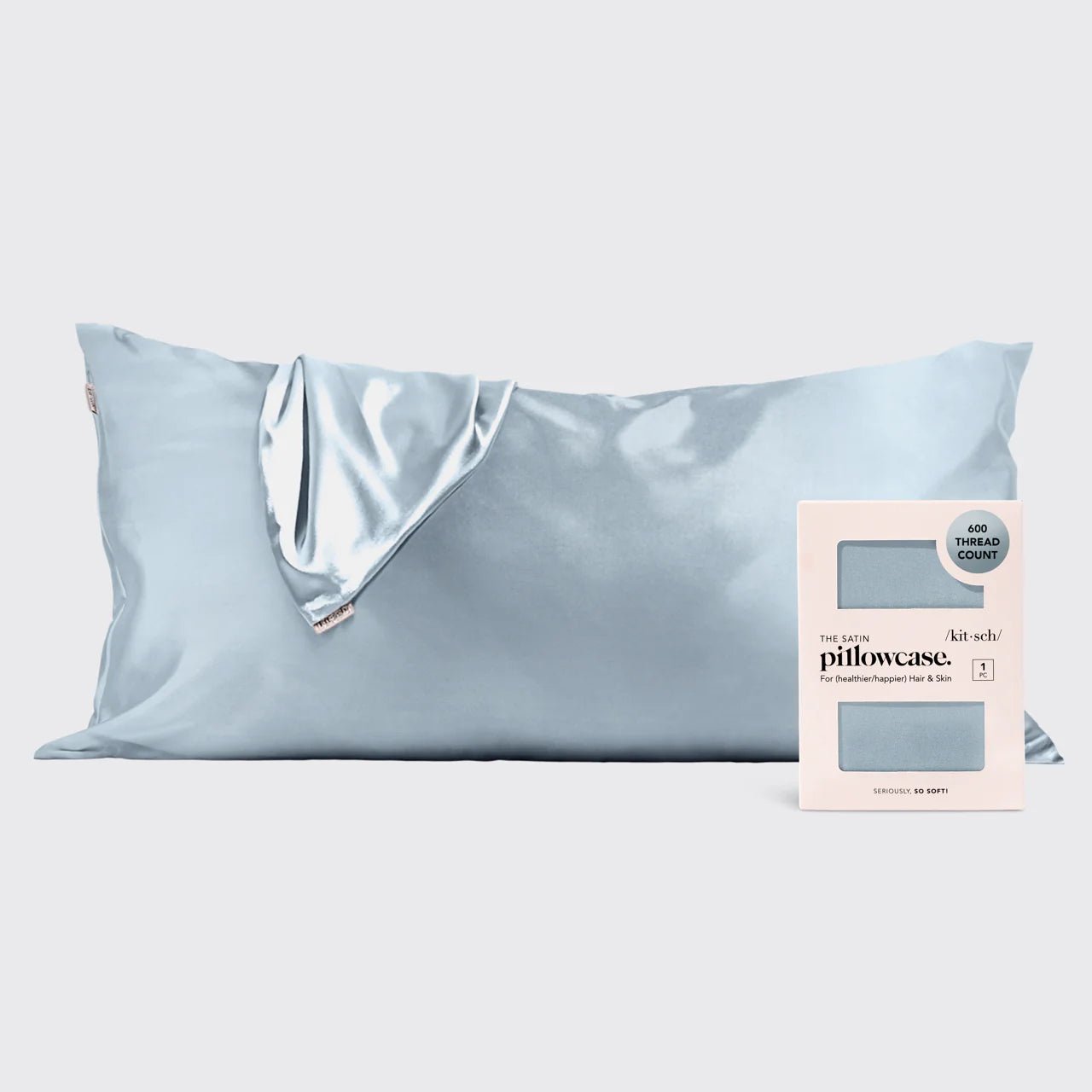 Kitsch: King Satin Pillowcase in Haze Blue - J. Cole ShoesKITSCHKitsch: King Satin Pillowcase in Haze Blue