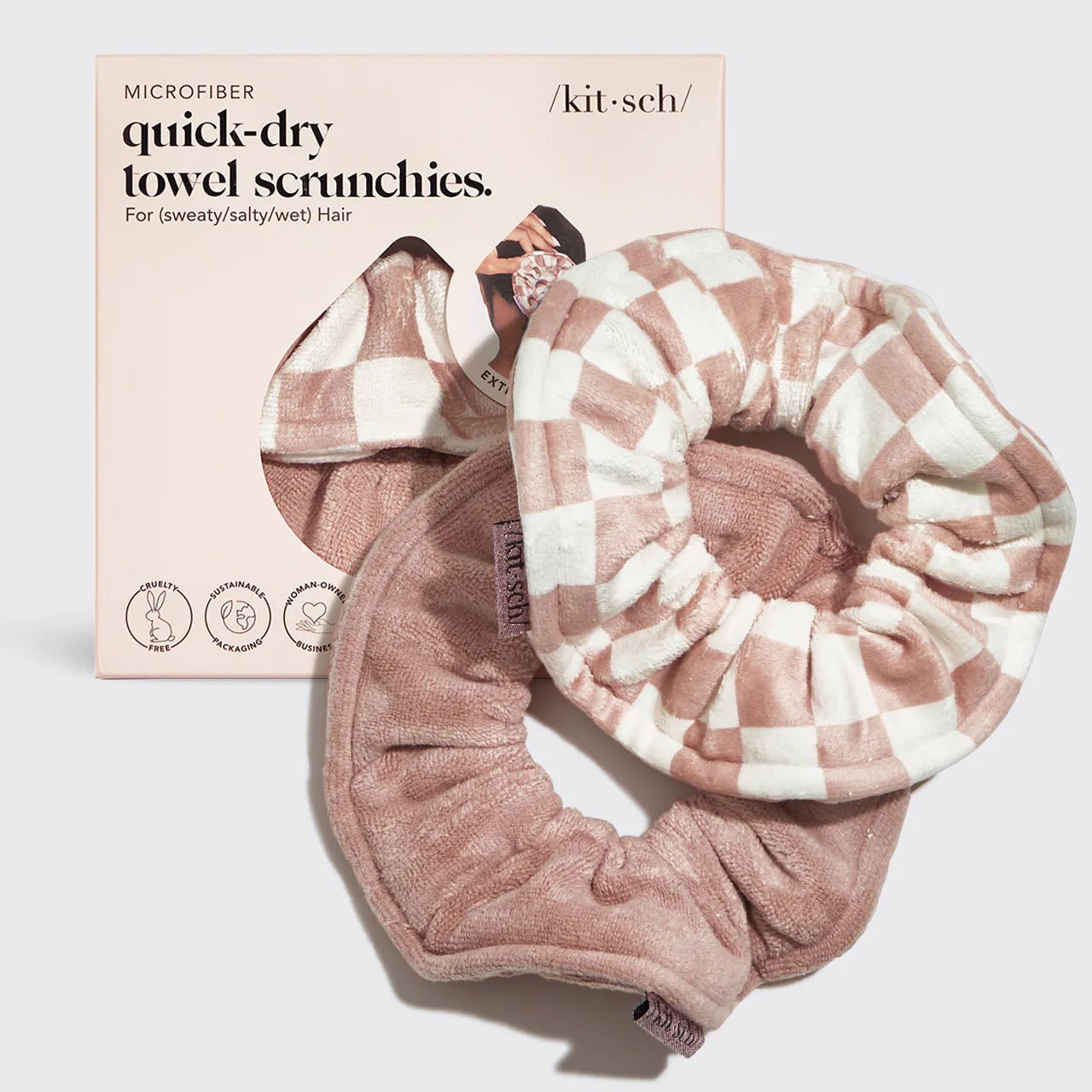 Kitsch: Microfiber Quick Dry Towel Scrunchie 2pc in Terracotta - J. Cole ShoesKITSCHKitsch: Microfiber Quick Dry Towel Scrunchie 2pc in Terracotta