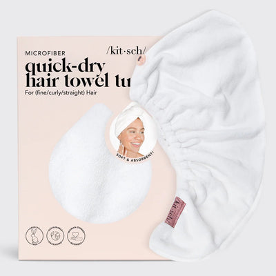 Kitsch: Quick Dry Hair Towel in White - J. Cole ShoesKITSCHKitsch: Quick Dry Hair Towel in White