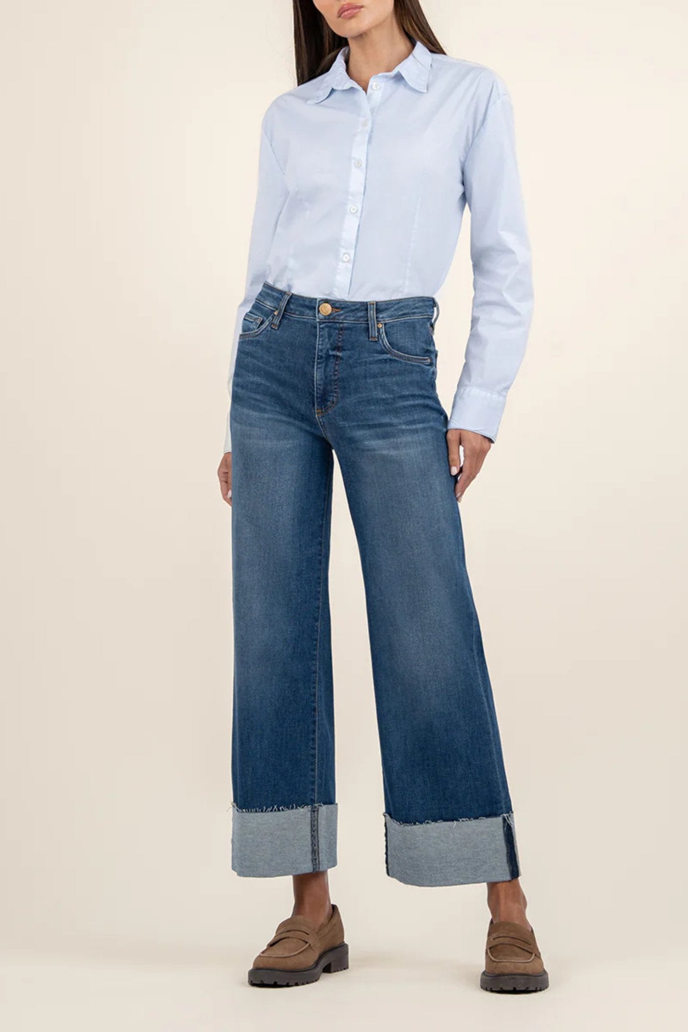 Kut From Kloth: Sienna High Rise Wide Leg Cuff Jeans - J. Cole ShoesKUT FROM KLOTHKut From Kloth: Sienna High Rise Wide Leg Cuff Jeans