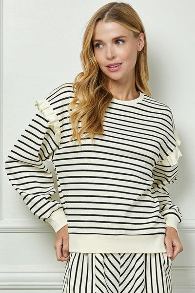 Linnie Long sleeve Top in Black and White - J. Cole ShoesSEE AND BE SEENLinnie Long sleeve Top in Black and White