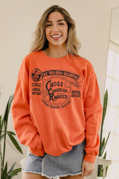 Livy Lu: Cross Canadian Ragweed OSU Boys From Oklahoma Thrifted Sweatshirt - J. Cole ShoesJ. Cole ShoesLivy Lu: Cross Canadian Ragweed OSU Boys From Oklahoma Thrifted Sweatshirt