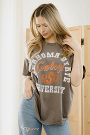 Livy Lu: Oklahoma State Cowboys Draft Thrifted Tee - J. Cole ShoesLIVY LULivy Lu: Oklahoma State Cowboys Draft Thrifted Tee