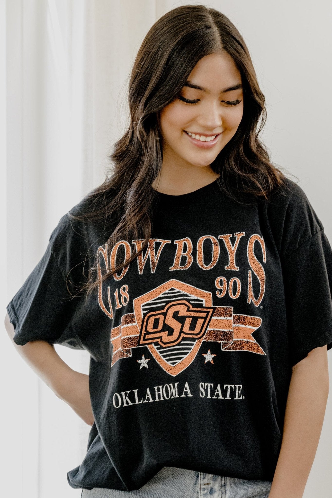 Livy Lu: Oklahoma State Cowboys Pep Rally Thrifted Tee - J. Cole ShoesLIVY LULivy Lu: Oklahoma State Cowboys Pep Rally Thrifted Tee