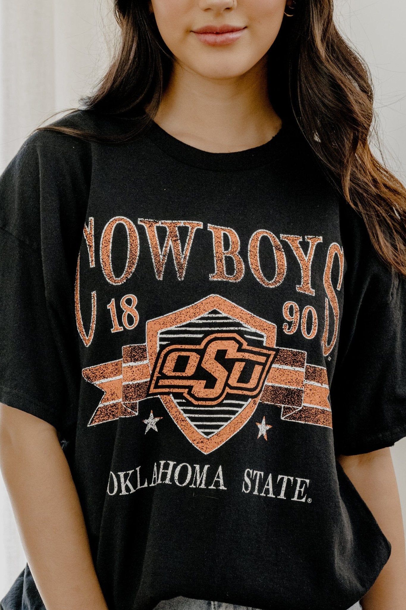 Livy Lu: Oklahoma State Cowboys Pep Rally Thrifted Tee - J. Cole ShoesLIVY LULivy Lu: Oklahoma State Cowboys Pep Rally Thrifted Tee