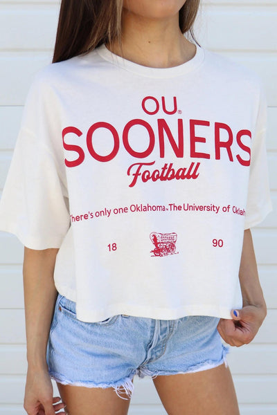 LivyLu: OU Sooners Shot Off Cropped Tee - J. Cole ShoesLIVY LULivyLu: OU Sooners Shot Off Cropped Tee