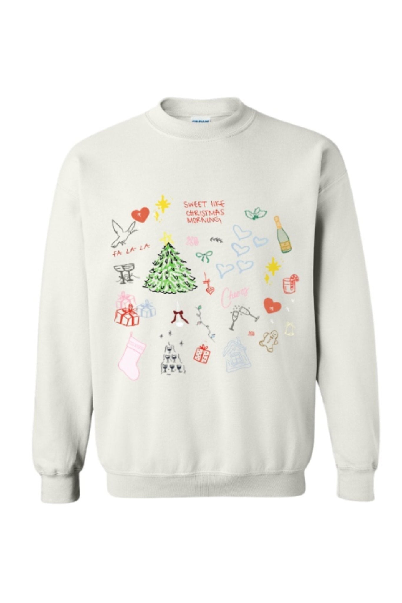 Madley: Christmas Doodles Sweatshirt in White - J. Cole ShoesmadleyMadley: Christmas Doodles Sweatshirt in White