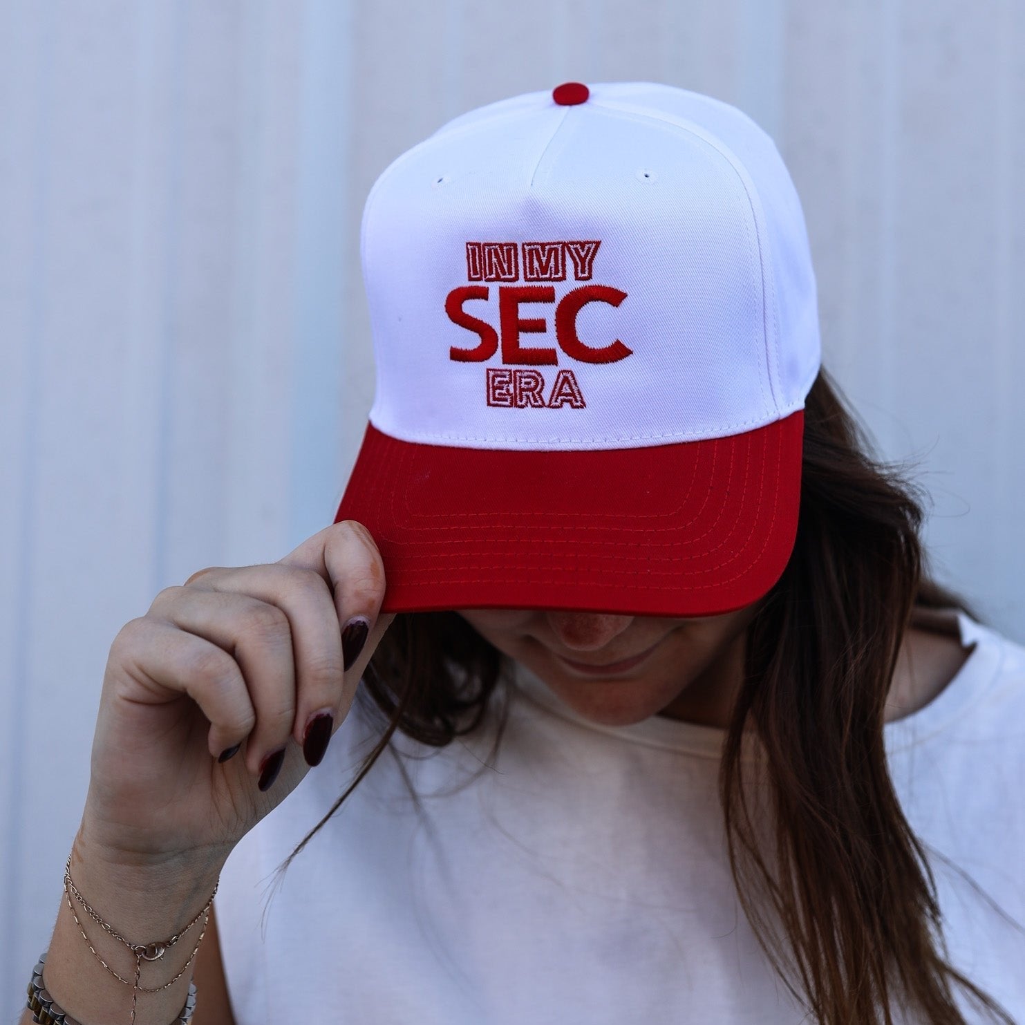 Madley: "In my SEC era" Hat in Red & White - J. Cole ShoesmadleyMadley: "In my SEC era" Hat in Red & White