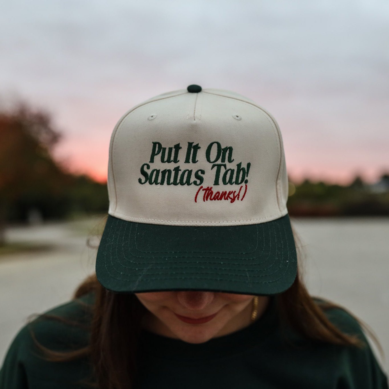 Madley: "Put It On Santas Tab" Hat in Green & Cream - J. Cole ShoesmadleyMadley: "Put It On Santas Tab" Hat in Green & Cream