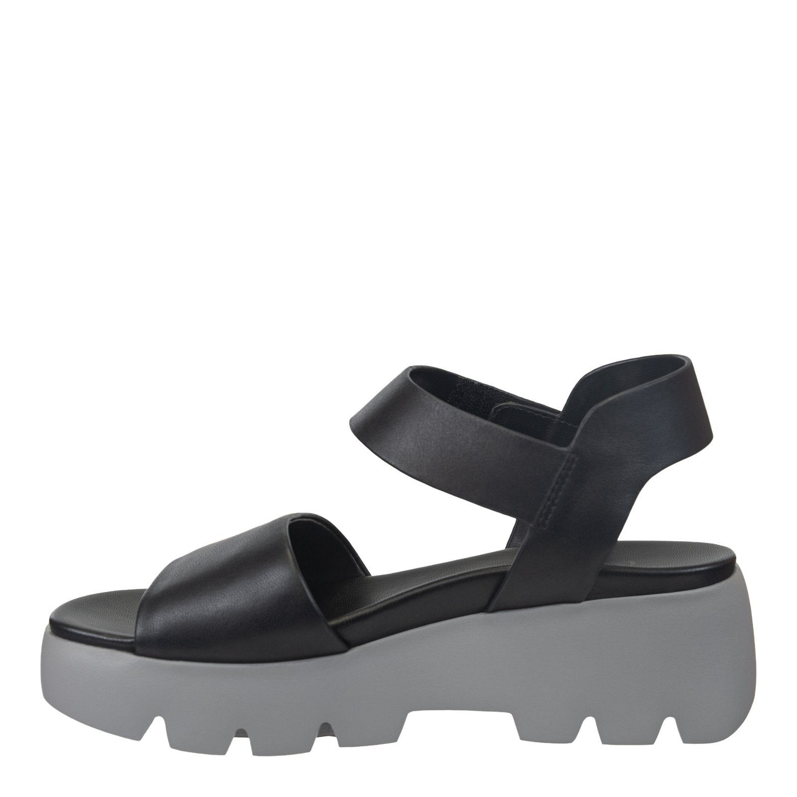 Naked Feet: ALLOY in BLACK GREY Platform Sandals - J. Cole ShoesNAKED FEETNaked Feet: ALLOY in BLACK GREY Platform Sandals