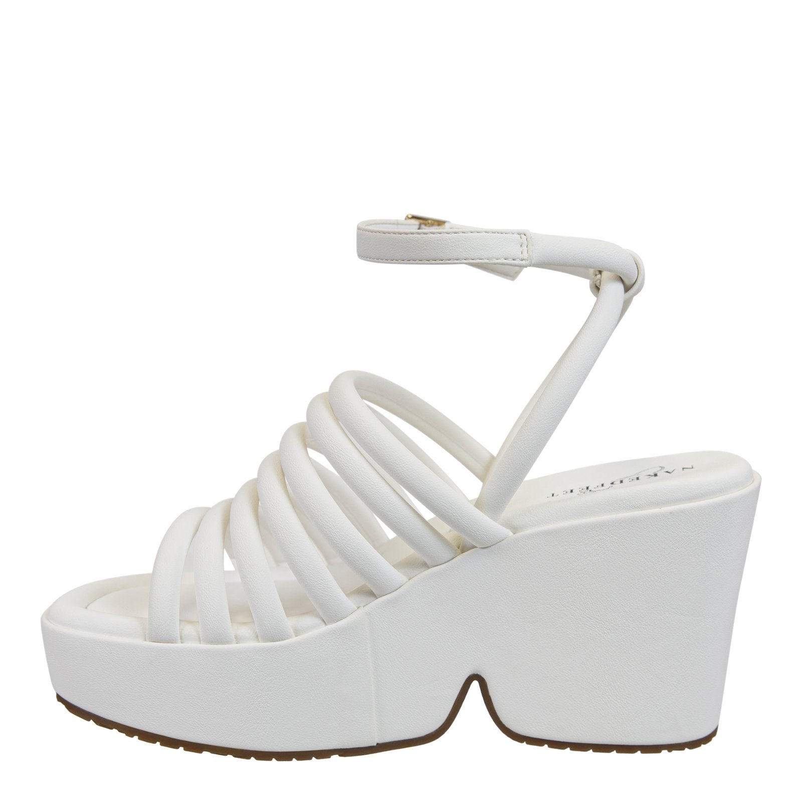 Naked Feet: ANTIPODE in WHITE Heeled Sandals - J. Cole ShoesNAKED FEETNaked Feet: ANTIPODE in WHITE Heeled Sandals