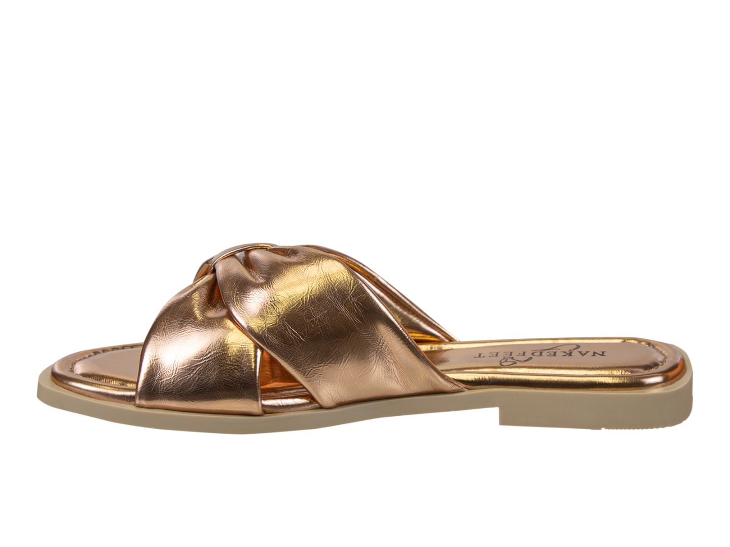 NAKED FEET - GOA in BRONZE Flat Sandals - J. Cole ShoesNAKED FEETNAKED FEET - GOA in BRONZE Flat Sandals