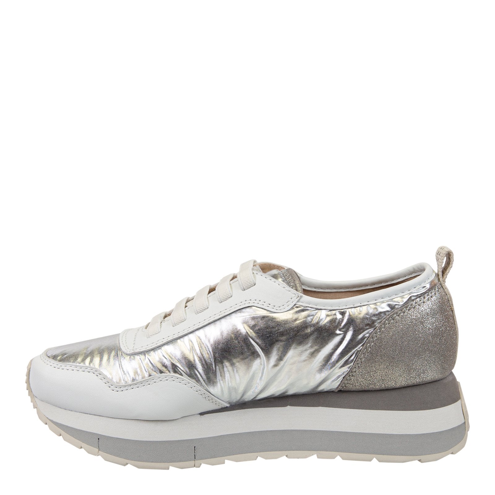 Naked Feet: KINETIC in SILVER Platform Sneakers - J. Cole ShoesNAKED FEETNaked Feet: KINETIC in SILVER Platform Sneakers